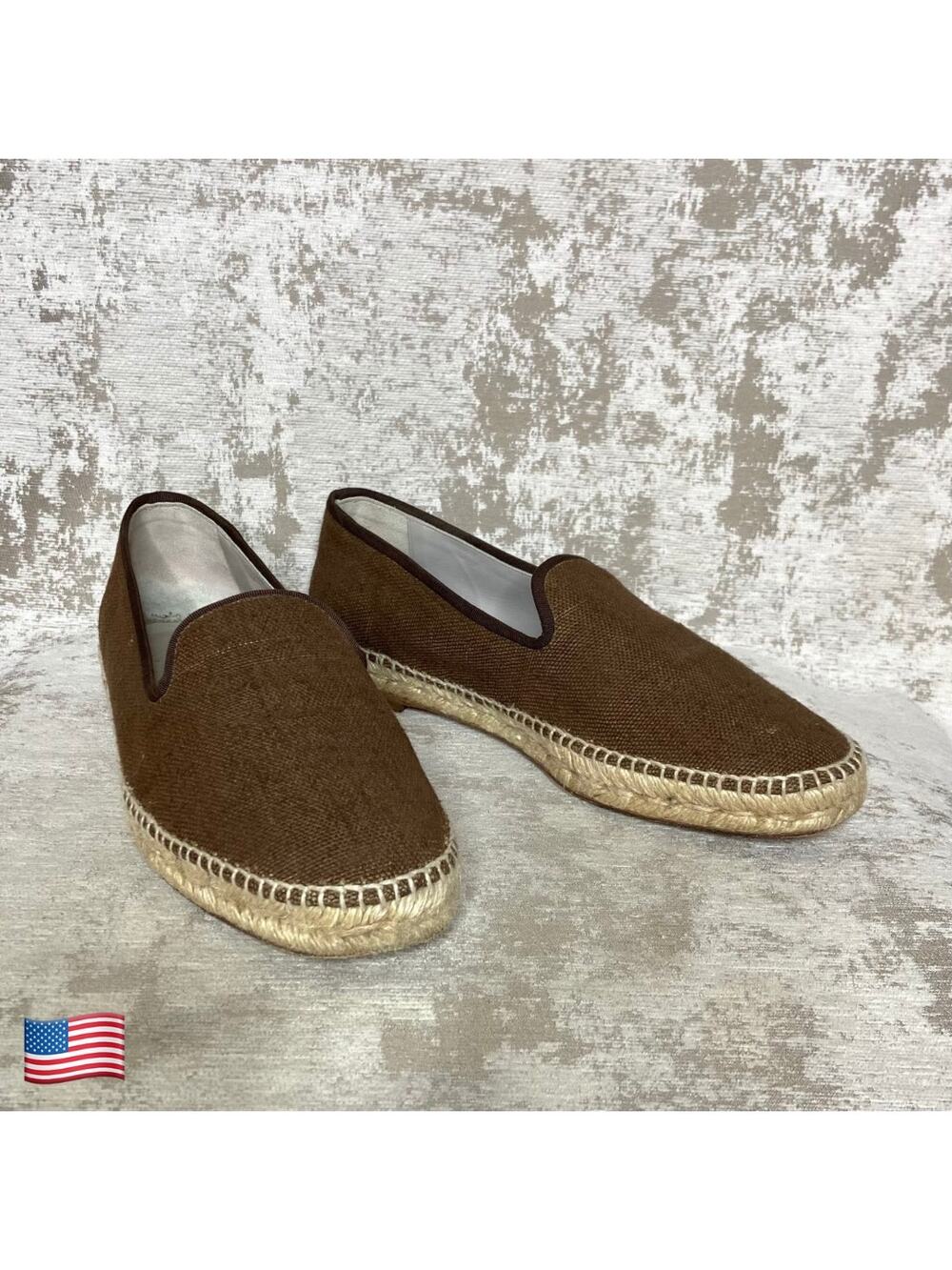 Castaner Stubbs & Wootton Canvas Espadrille Flats in Brown